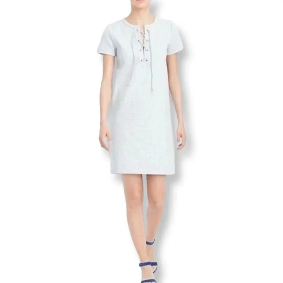 J. Crew Factory Grey Lace-Up Knit LIghtweight Sweatshirt Dress Size XS - Picture 1 of 10